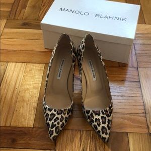 Manolo Blahnik Leopard Stiletto Heels